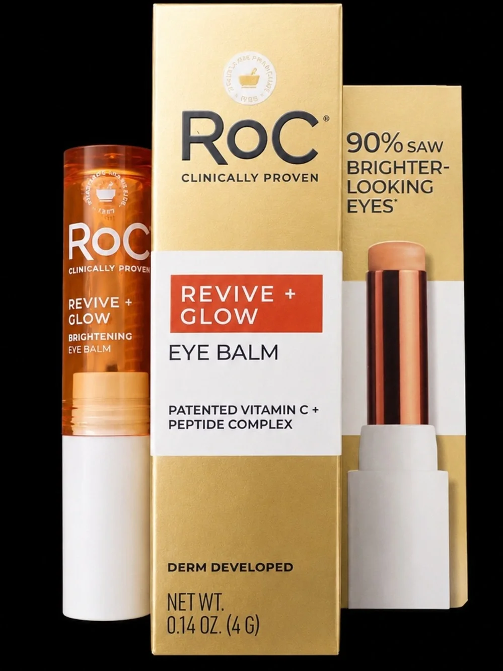 RoC Revive + Glow Brightening Eye Balm Vitamin C Peptide Complex 4g New